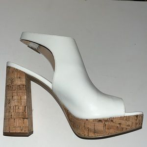 Charles David slingback open-toe shooties, White